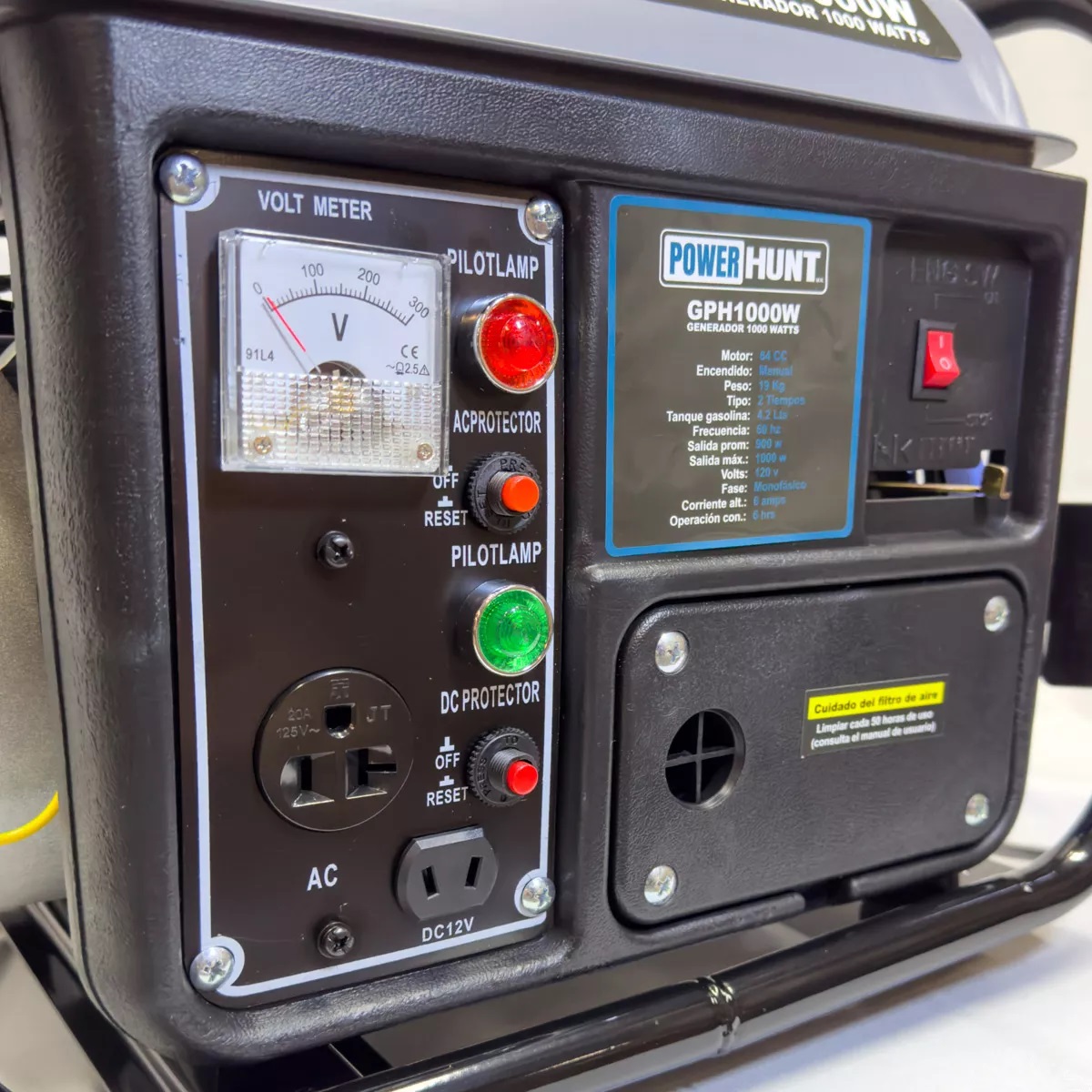 Generador Portátil Power Hunt 1000w Monofásico 2 tiempos A Gasolina GPH1000W