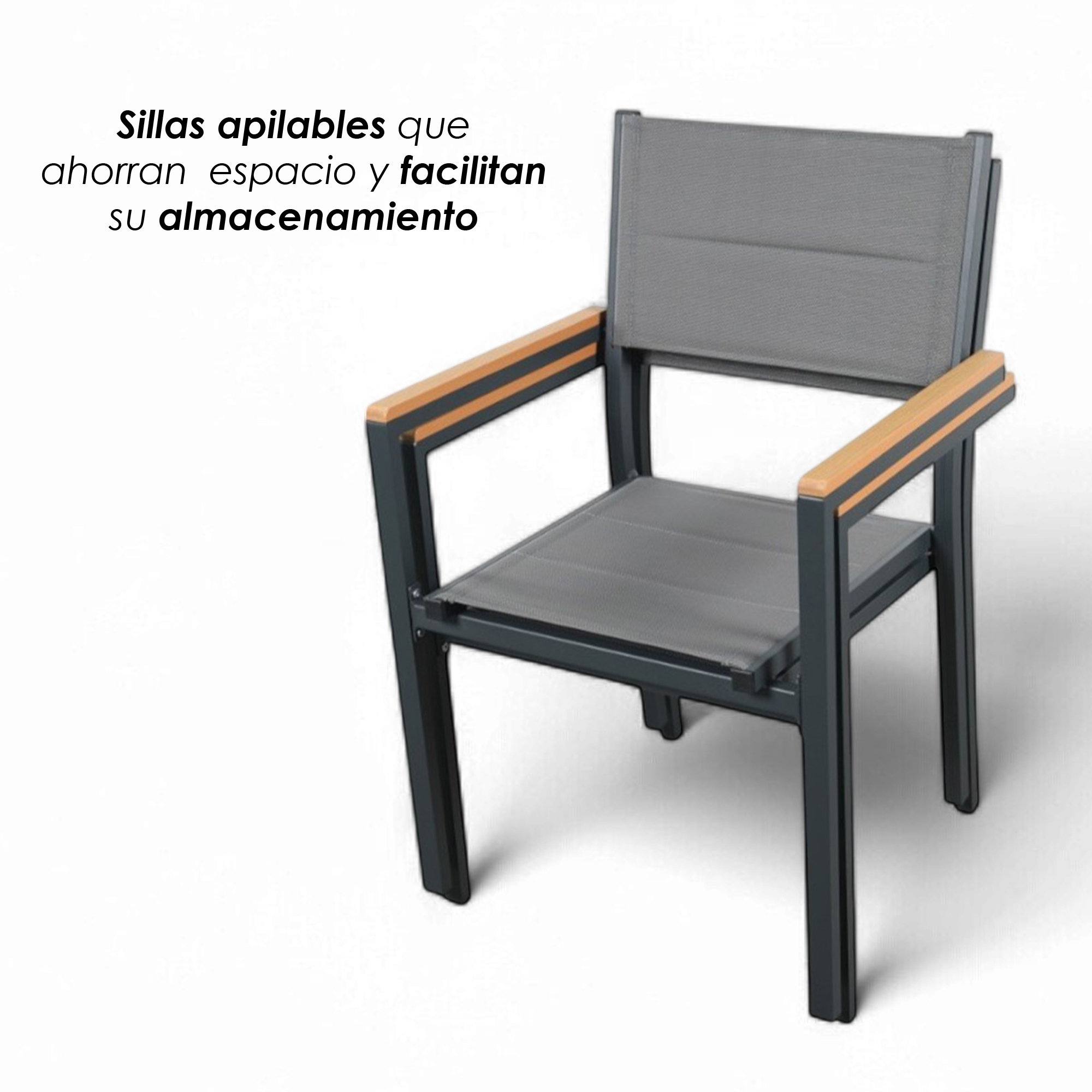 Ilios Innova | Comedor Extensible 4 a 6 Personas Aluminio + 4 Sillas