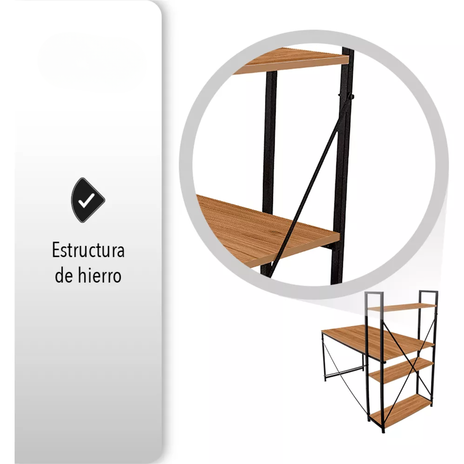 Escritorio Minimalista Moderno Conlibrero Ejecutivo-melamina