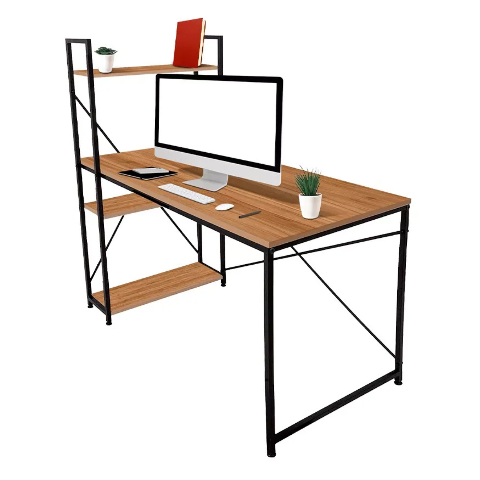 Escritorio Minimalista Moderno Conlibrero Ejecutivo-melamina