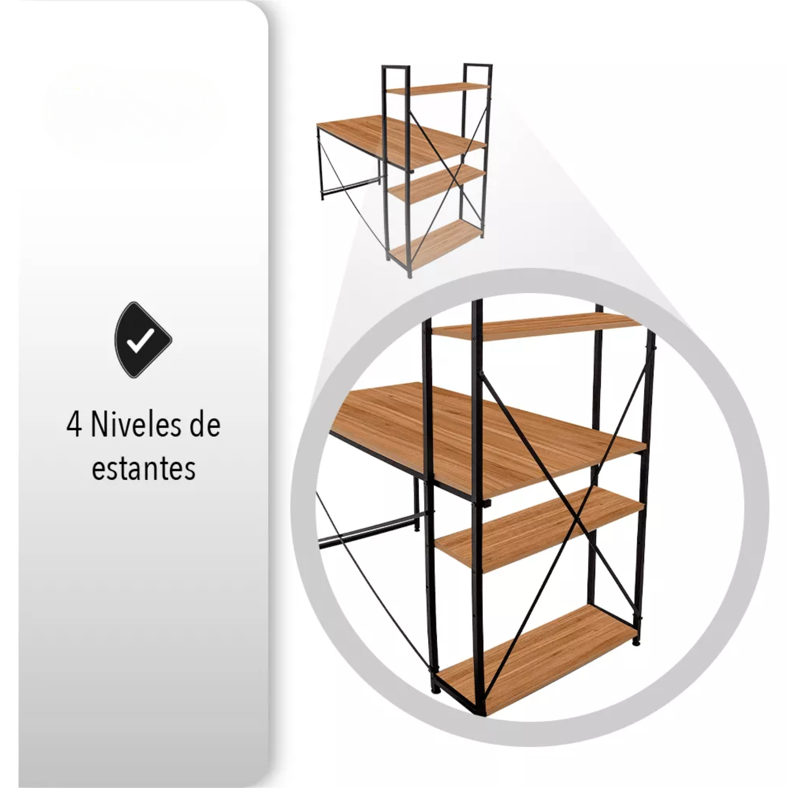 Escritorio Minimalista Moderno Conlibrero Ejecutivo-melamina