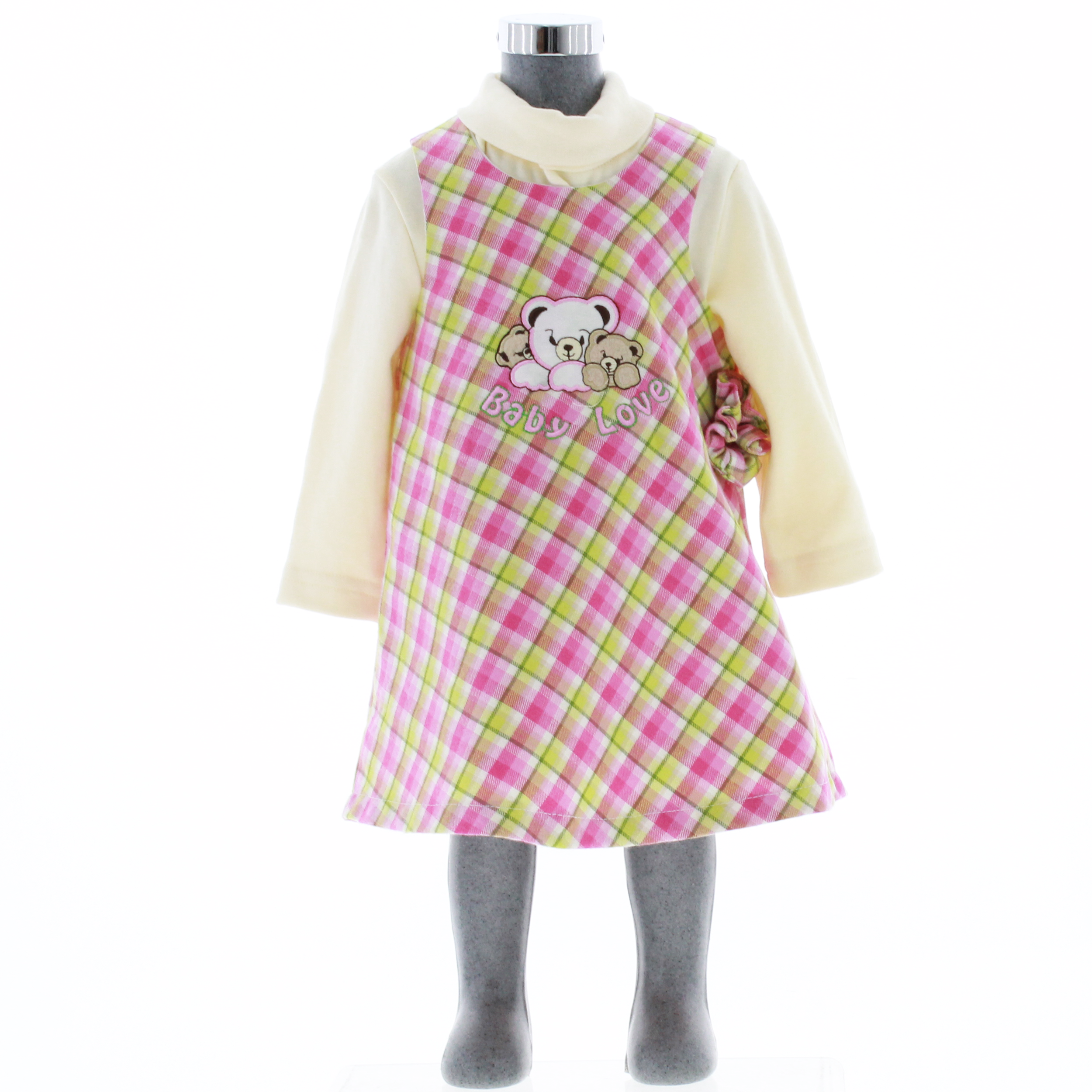 Vestido Para Niña color Rosa y Amarillo 3936 0 a 4 Años.