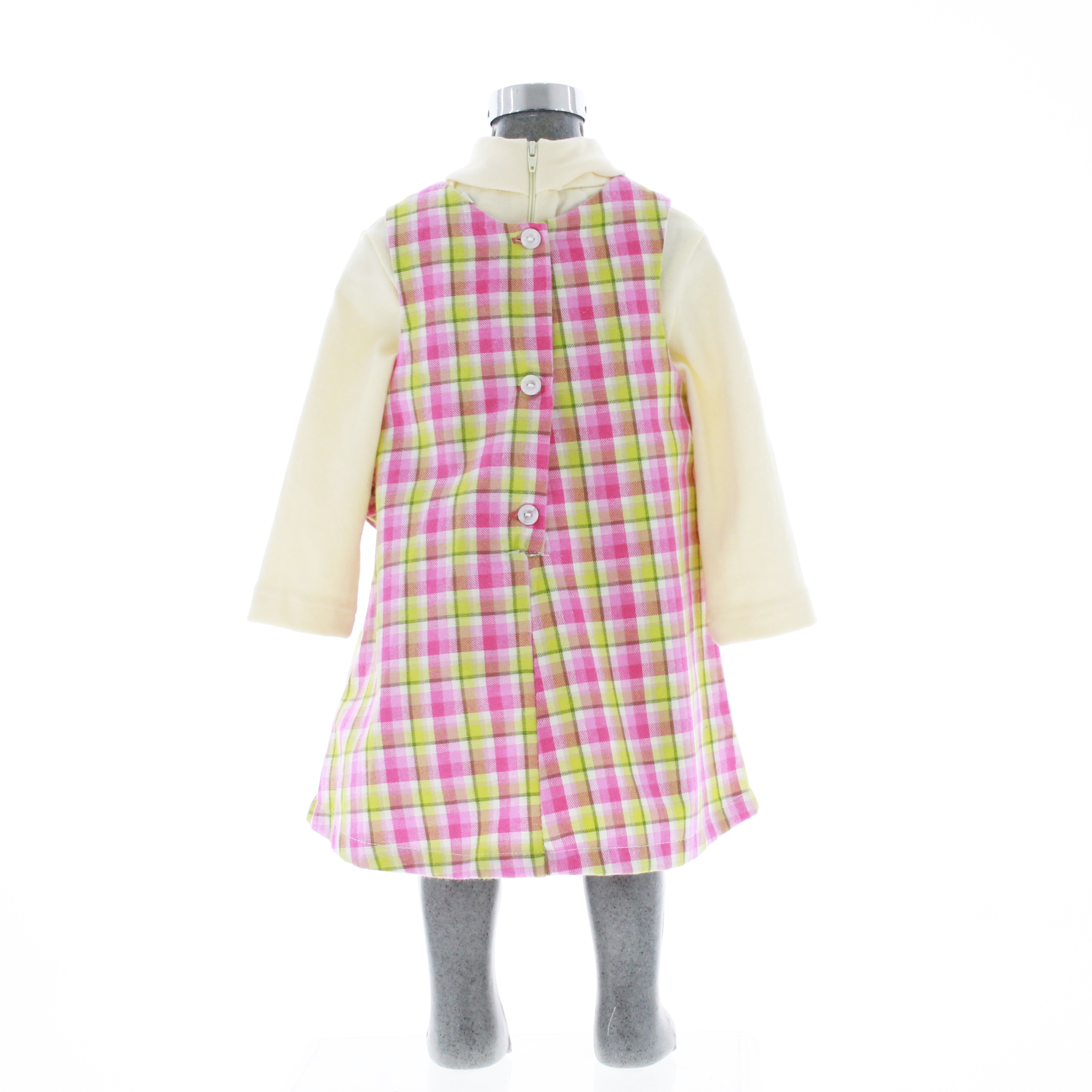 Vestido Para Niña color Rosa y Amarillo 3936 0 a 4 Años.
