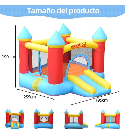 Trampolín Brincolin Infantil Castillo Bomba Inflable Lona De Salto Azul