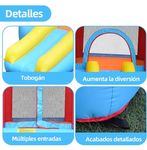 Trampolín Brincolin Infantil Castillo Bomba Inflable Lona De Salto Azul