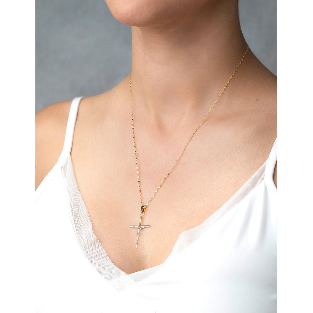 Dije Cristo Tubo Liso 3.0 cm Oro Sólido 10k