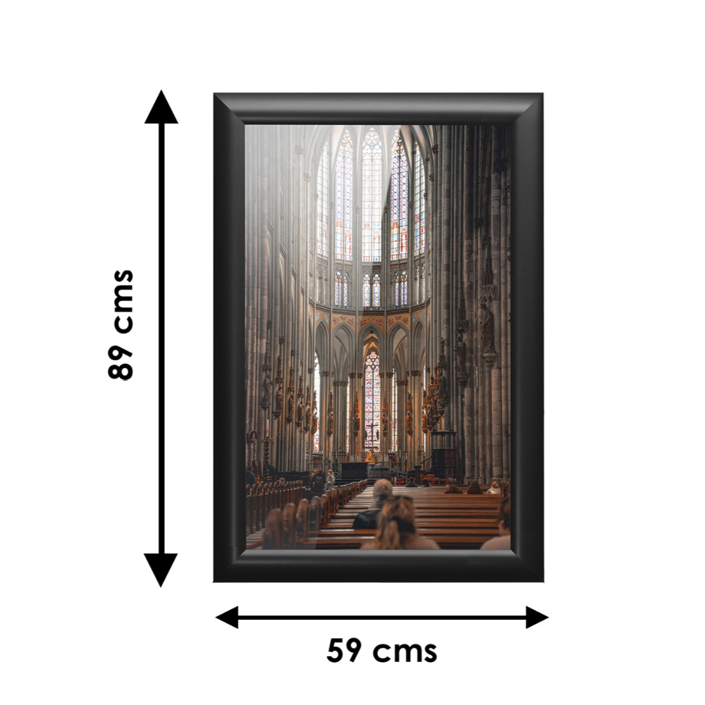 Cuadro Decorativo Diseño Iglesia Papel Metálico Textura Brillante 89x59