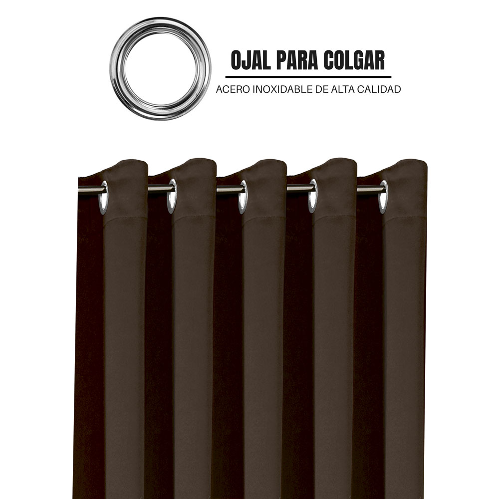 Cortinas Blackout Obscuridad Total Dos Paneles Chocolate