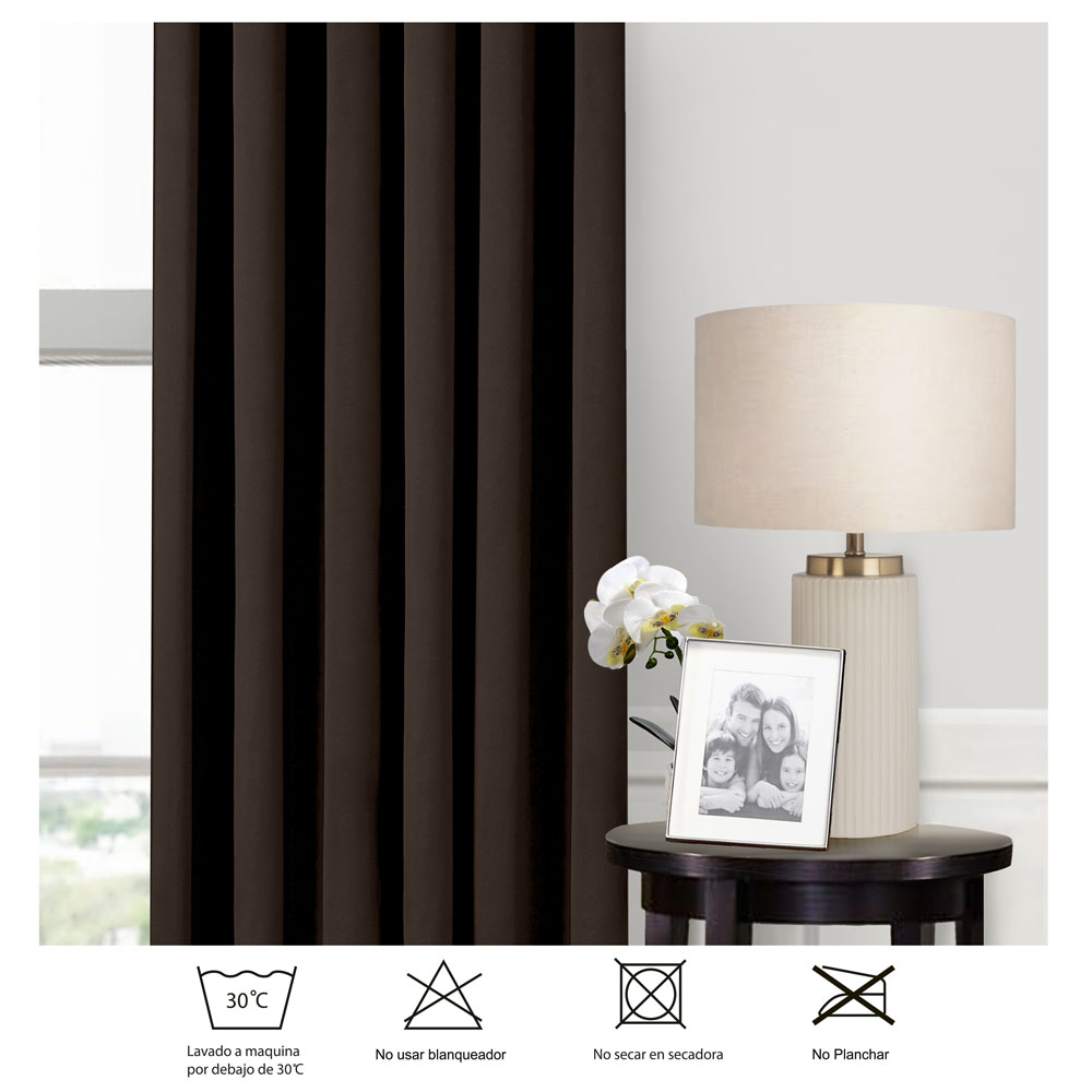 Cortinas Blackout Obscuridad Total Dos Paneles Chocolate