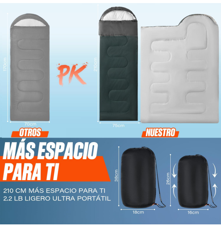 Bolsa de dormir campismo senderismo 