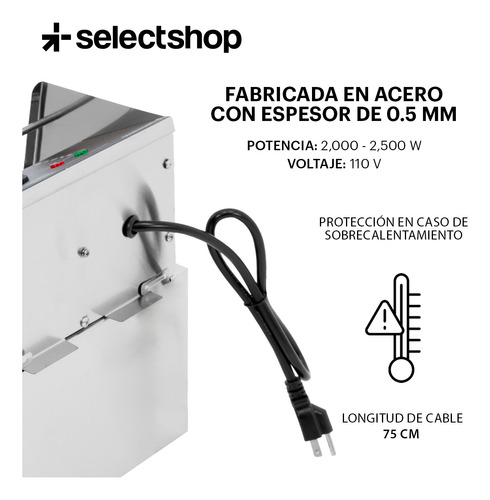 Freidora Aceite Eléctrica 6 Lt Industrial 2500w Acero Inox
