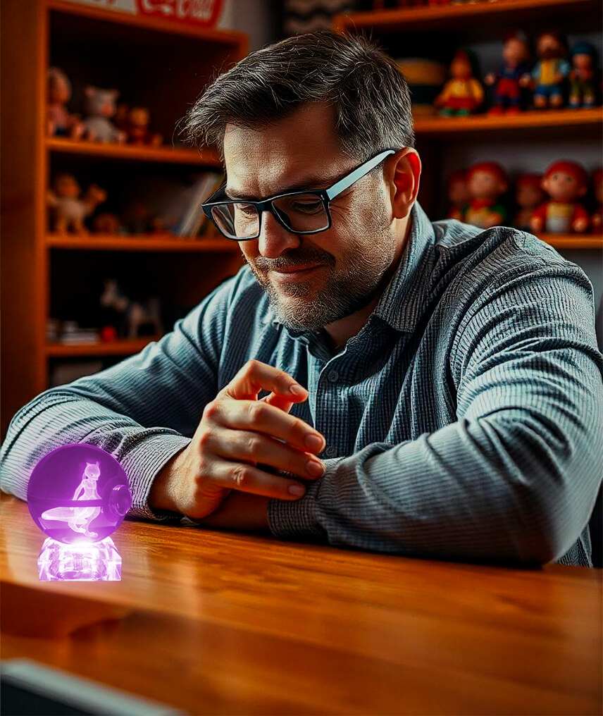 Pokebola De Cristal 3d Pokemon Cristal Varios Modelos Luz Mewtwo