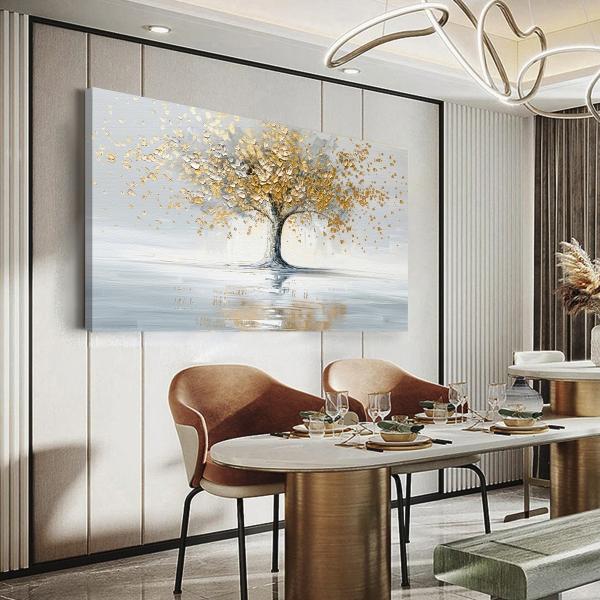 Cuadro Decorativo Arbol De La Vida Estilo Dorado Moderno Hd