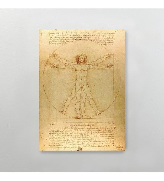 Hombre De Vitruvio Da Vinci Litografía Arte Original Italian