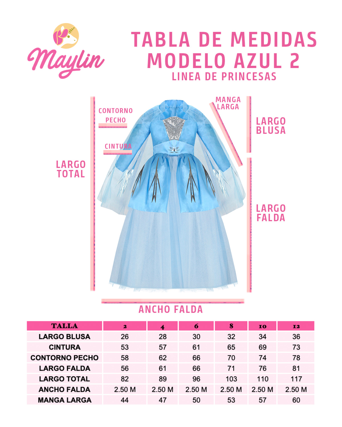 Disfraz De Princesa Azul 2 Para Niñas Vestido Fiesta De Cumpleaños.