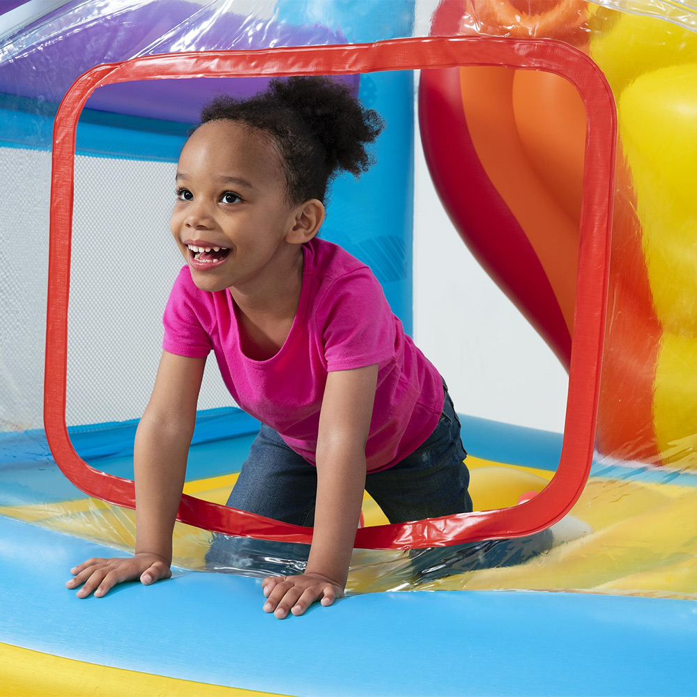 Castillo Inflable Brincolin Infantil Diseño Arcoiris Rainbow.