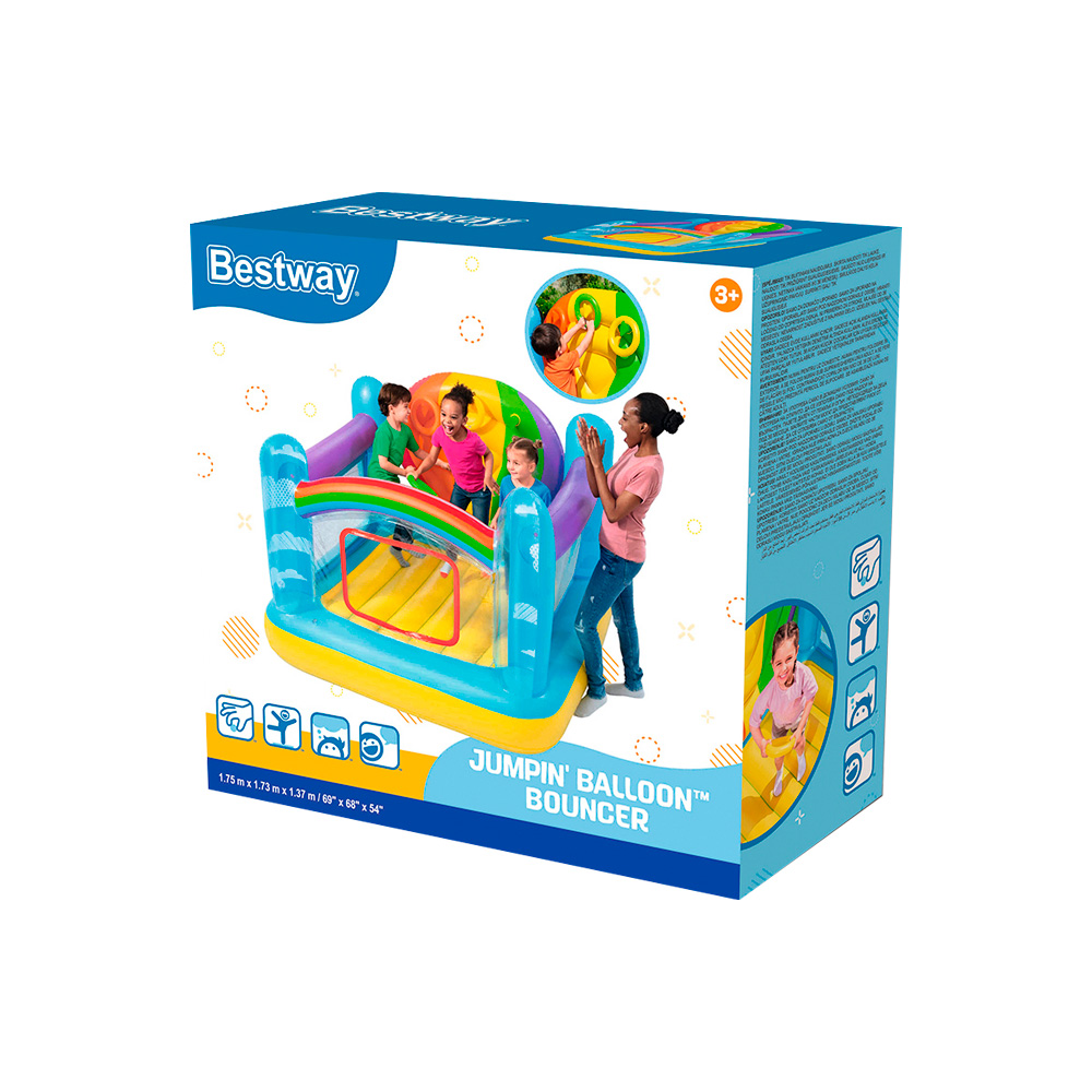 Castillo Inflable Brincolin Infantil Diseño Arcoiris Rainbow.