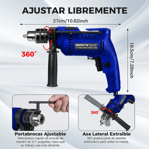 Taladro Rotomartillo Destornillador Electrico C/brocas REMATE