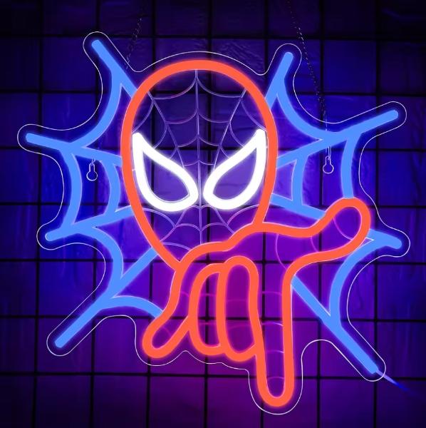 Letrero De Neón Spiderman Marvel Para Decoración 36 Cm