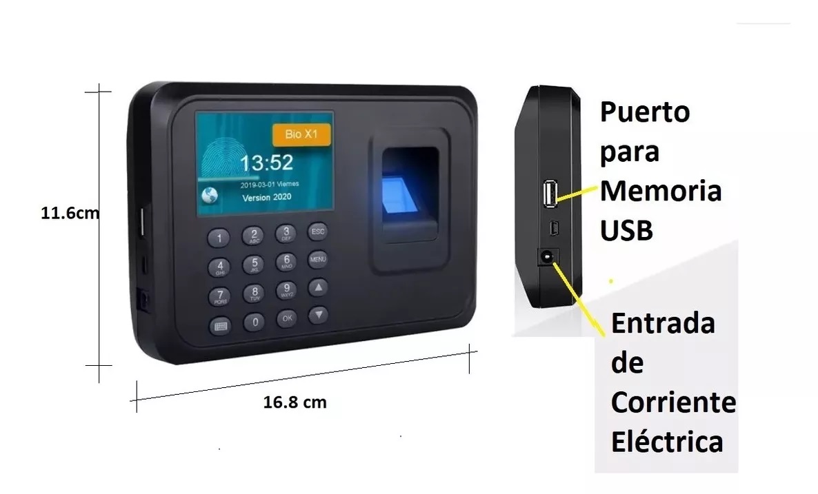 Reloj Checador Huella Dactilar Biometrico Excel O Con Softwa