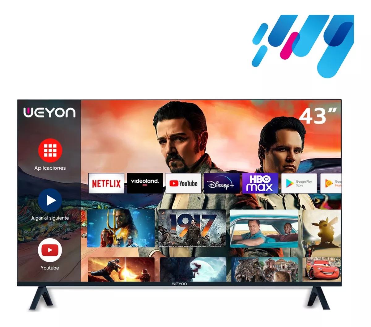 Smart Tv Pantalla Weyon 43 Pulgadas Full Hd Android Tv Hdmi/Usb 60Hz ...