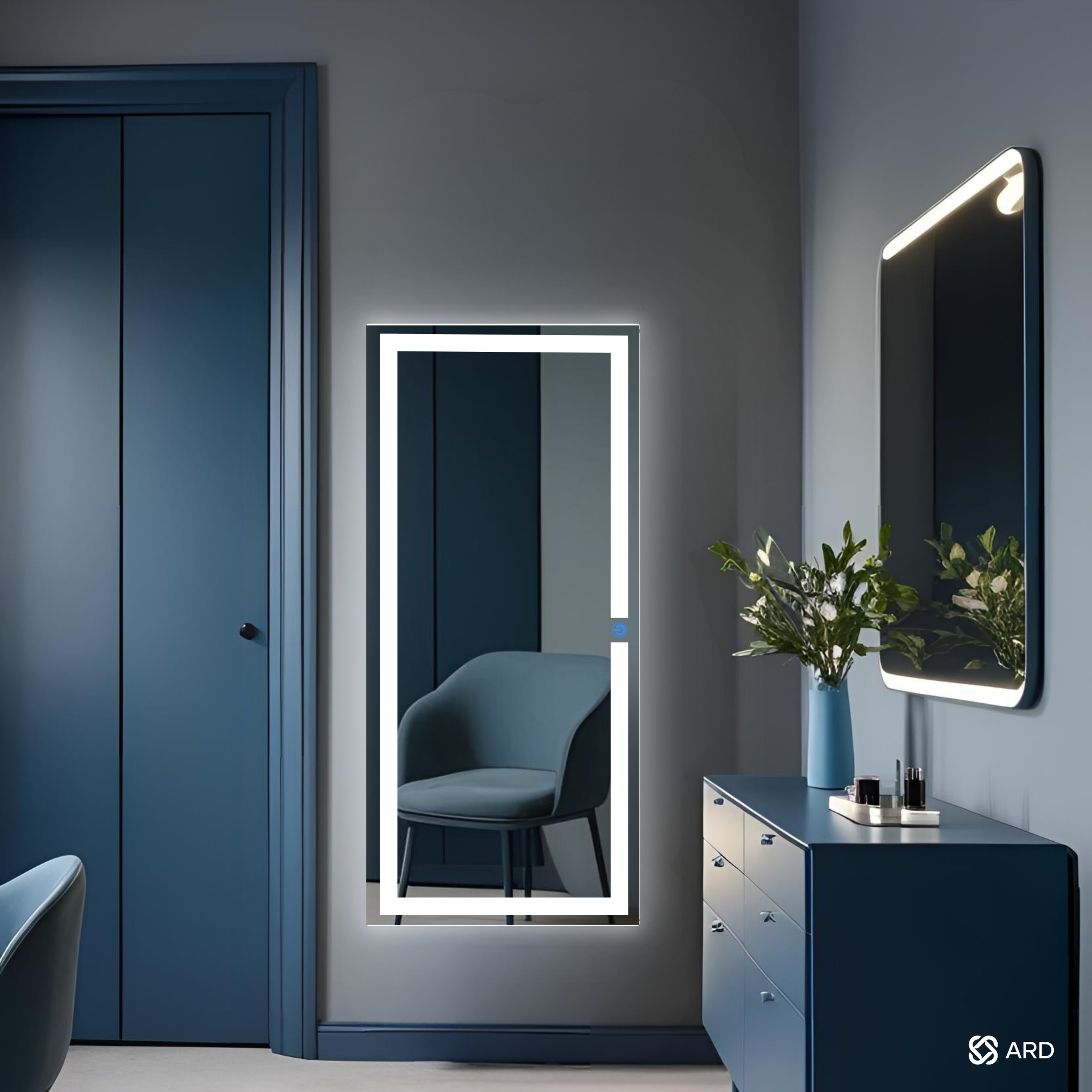 Espejo LED Rectangular ARD Glanz Luminous Glass 120 x 52 cm con Luz Frontal, Sensor Táctil y Montaje para Baño, Vestidor o Recámara Moderna