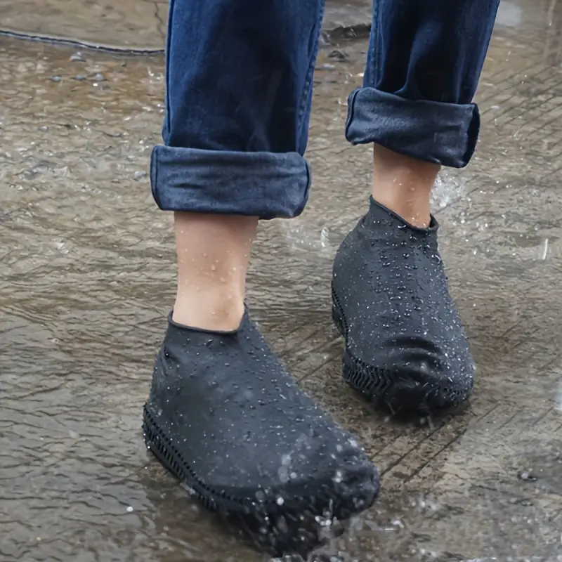 Cubrecalzado Para Lluvia Impermeable de Silicona, Tenis Zapatos y Botas, Protector Antideslizante
