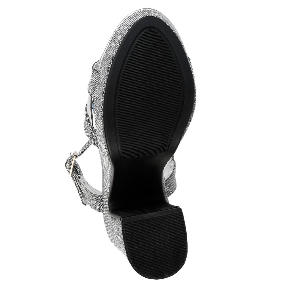 Sandalia Mujer Formal Tacón Plata Stfashion 04203804