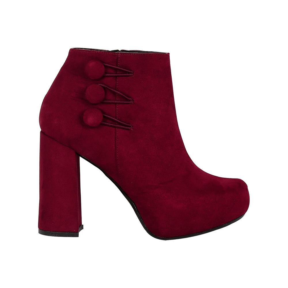 Botín Mujer Formal Tacón Vino Stfashion 03803901