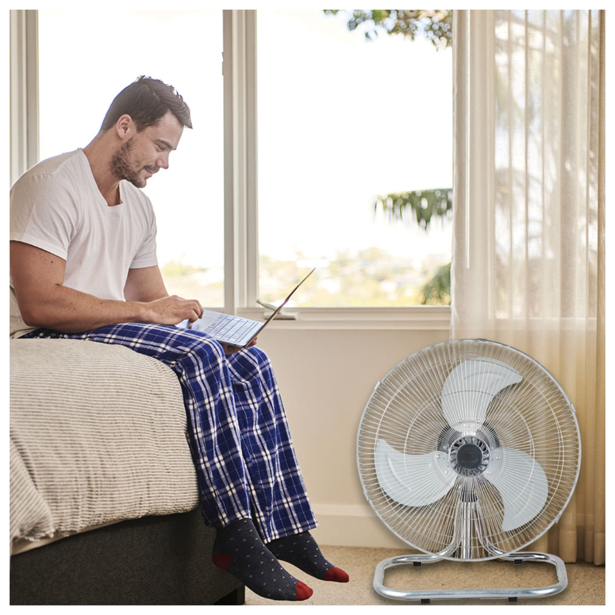 Ventilador de 18" pedestal, piso pared con 3 velocidades