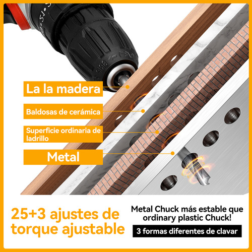 Taladro Destornillador Inalámbrico Atornillador Impacto 21v