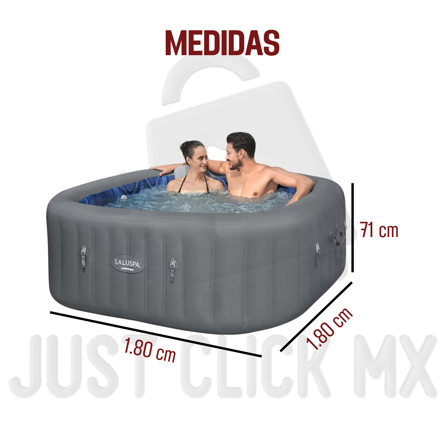 Jacuzzi Inflable De Hidromasaje Saluspa Coronado Bestway 180-JUSTCLICK MX
