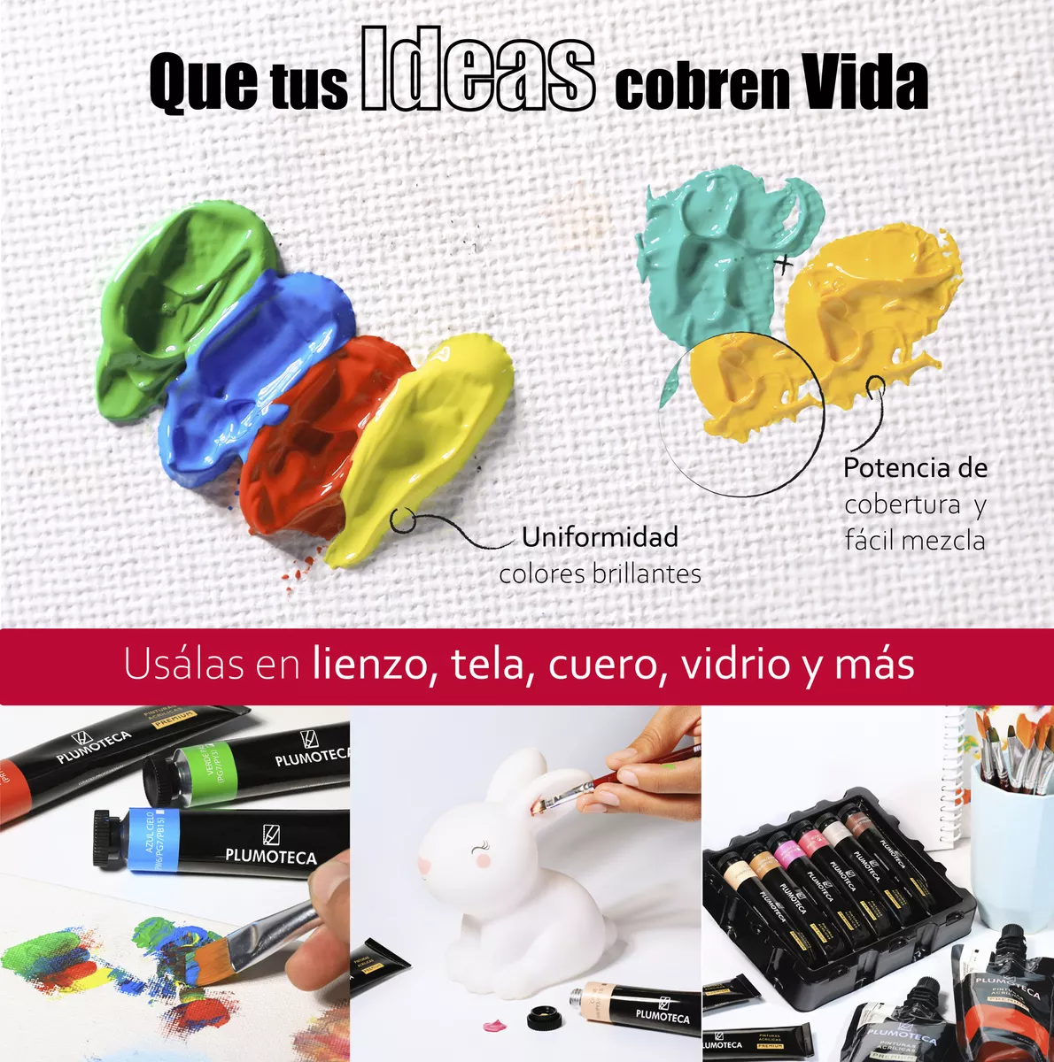 Pintura Acrílica Profesional 24 Colores Con 22ml Plumoteca