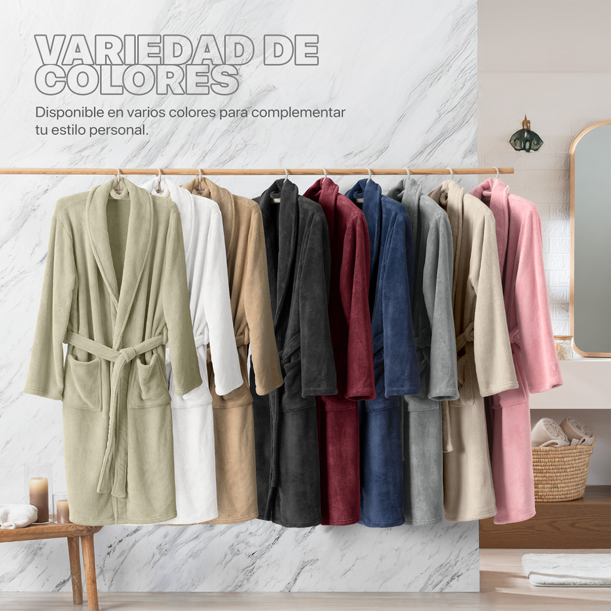Bata de Baño para Hombre Absorbente Unitalla Beige REAL TEXTIL.