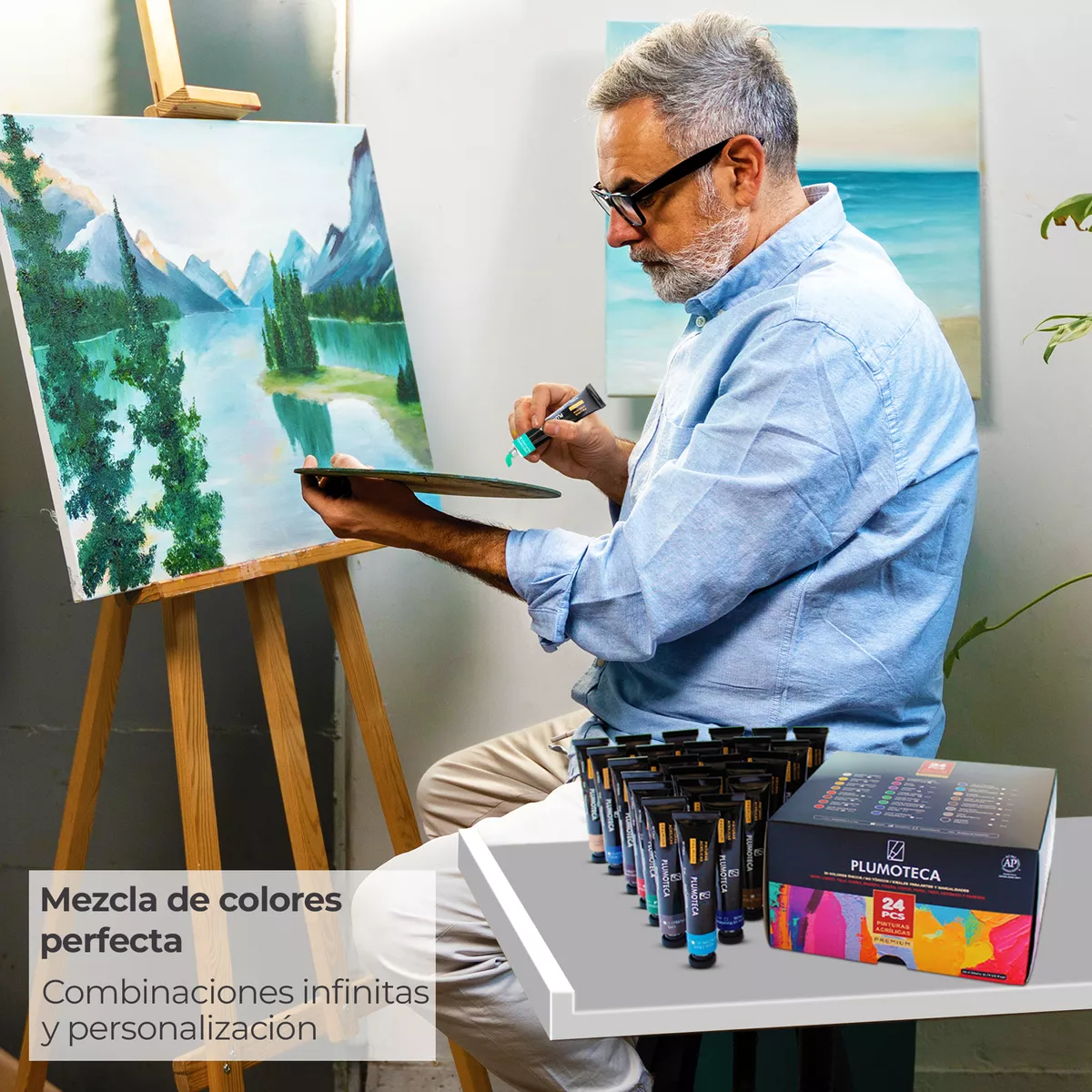 Pintura Acrílica Profesional 24 Colores Con 22ml Plumoteca