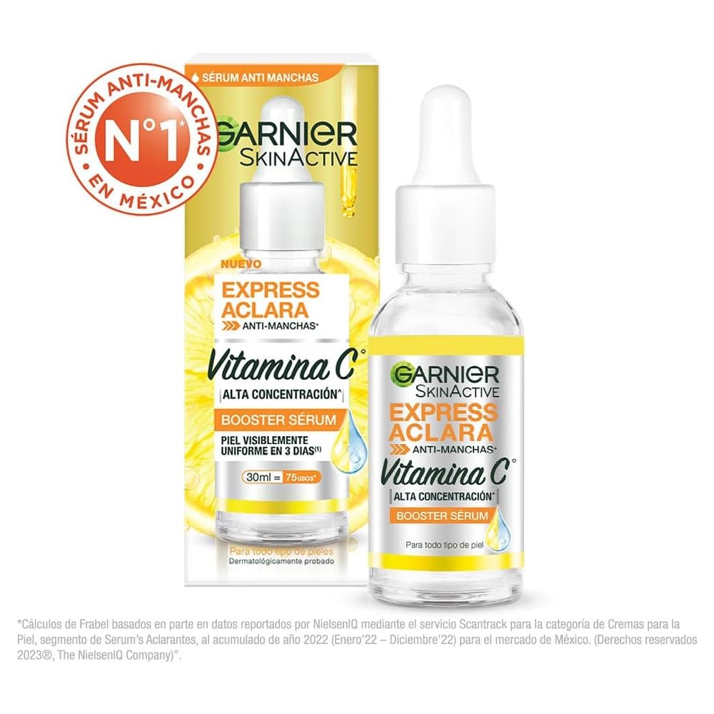 Garnier Sérum y Crema, Vitamina C, FPS 30, Niacinamida, Reduce Manchas y Unifica el Tono, 2 Piezas