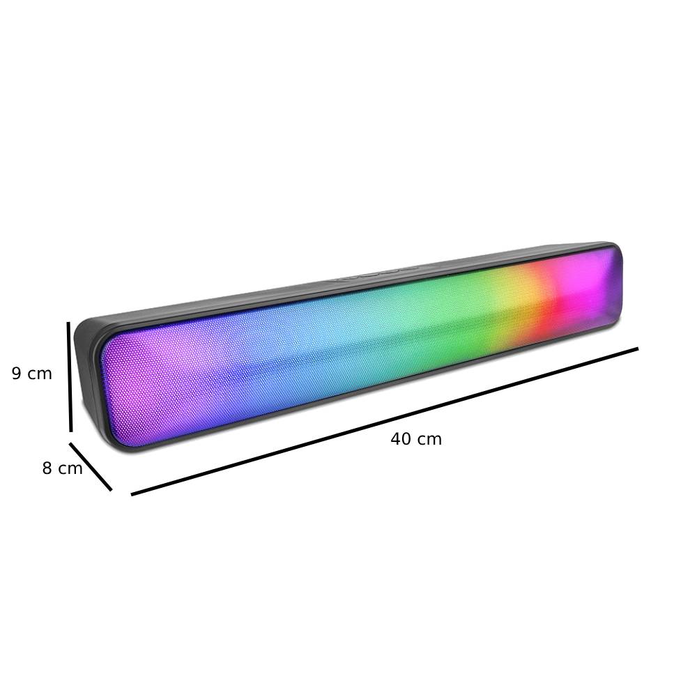Barra de Sonido RGB Getttech GUS-MSRBT-01 Inalámbrico Negro