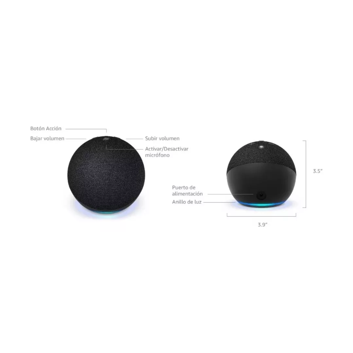 Amazon Echo Dot 5th Generación, Bocina Inteligente Alexa, 240v, Negro
