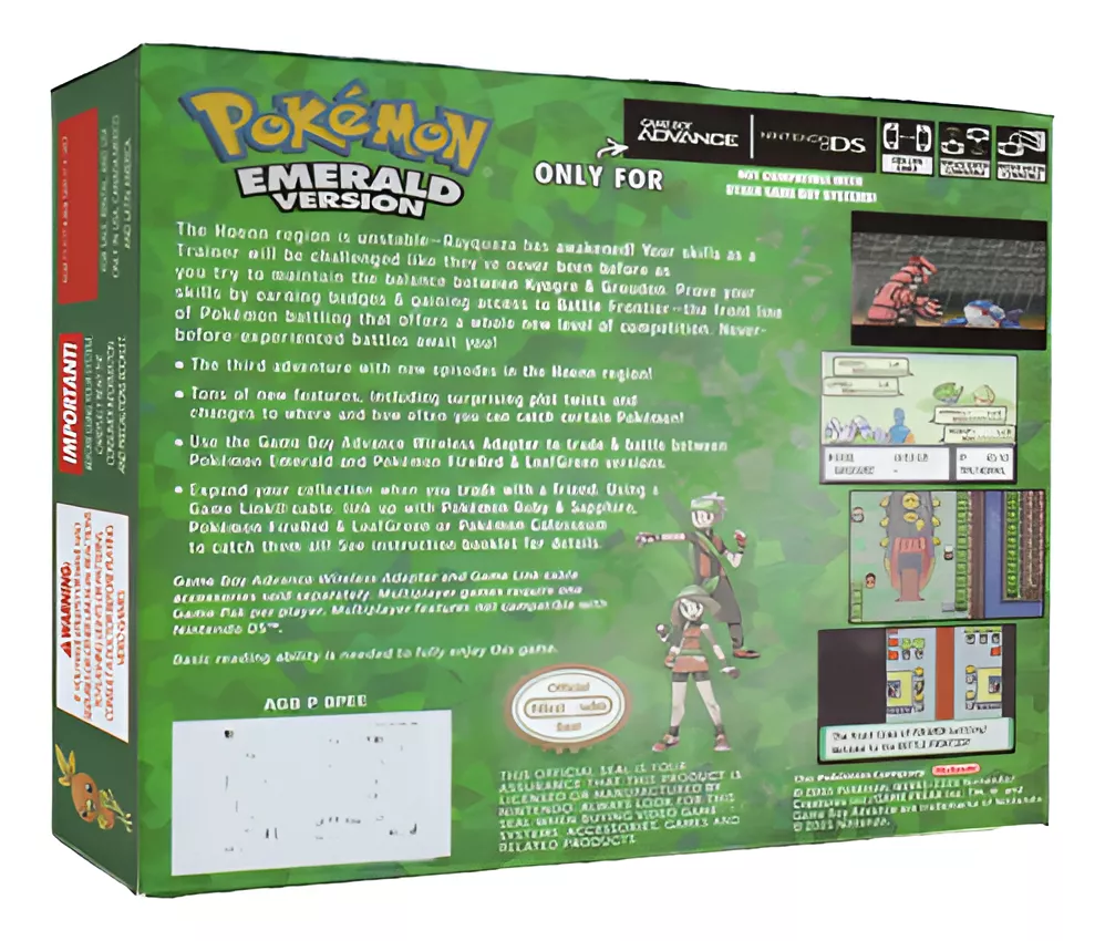 Pokémon Emerald Gba Juego Físico En Caja Con Protección