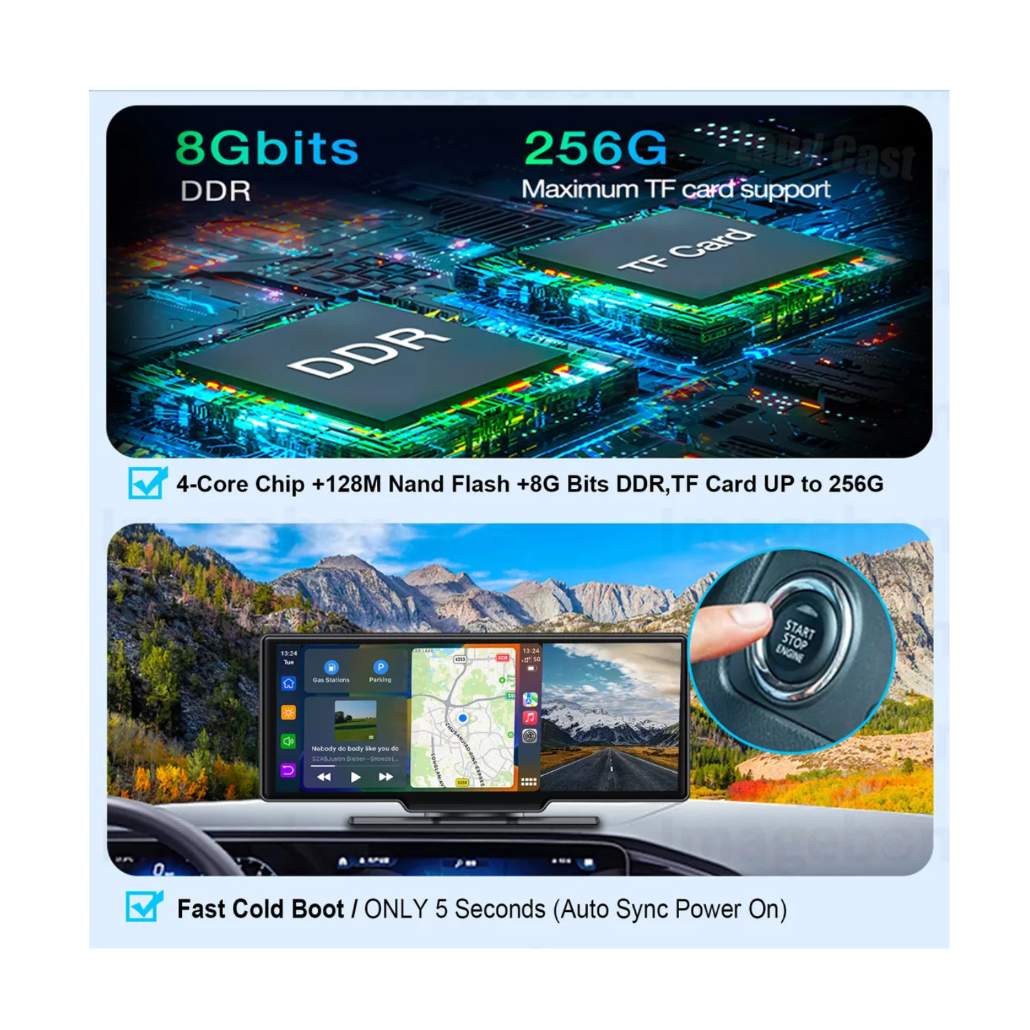 Landcast Estéreo 10.26hd Ips Doble Cámara 5gwifi Dvr Carplay