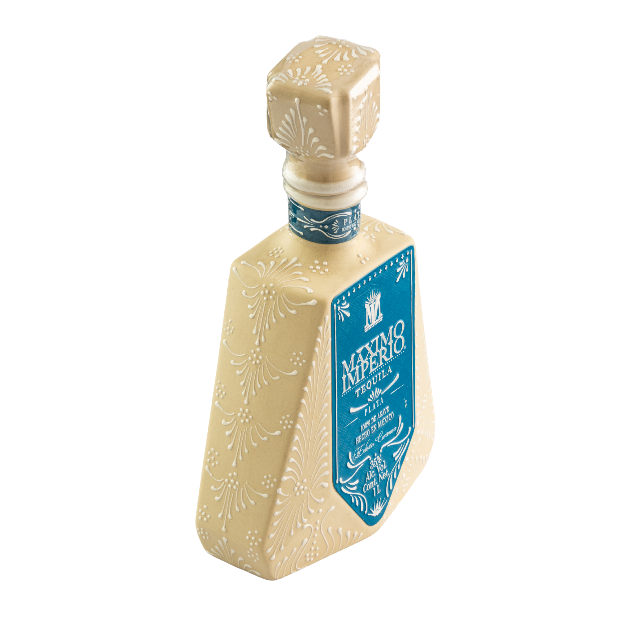 Tequila Máximo Imperio Cerámica Plata 1000 Ml