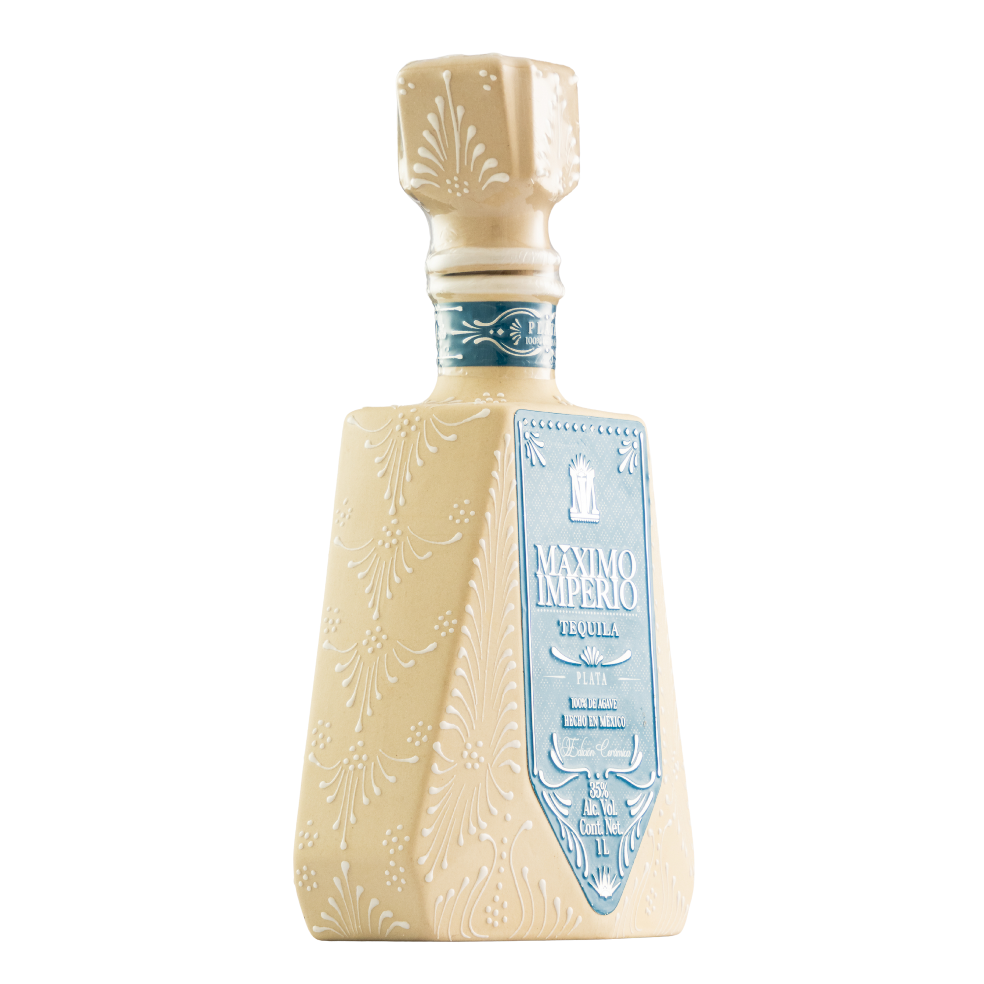 Tequila Máximo Imperio Cerámica Plata 1000 Ml