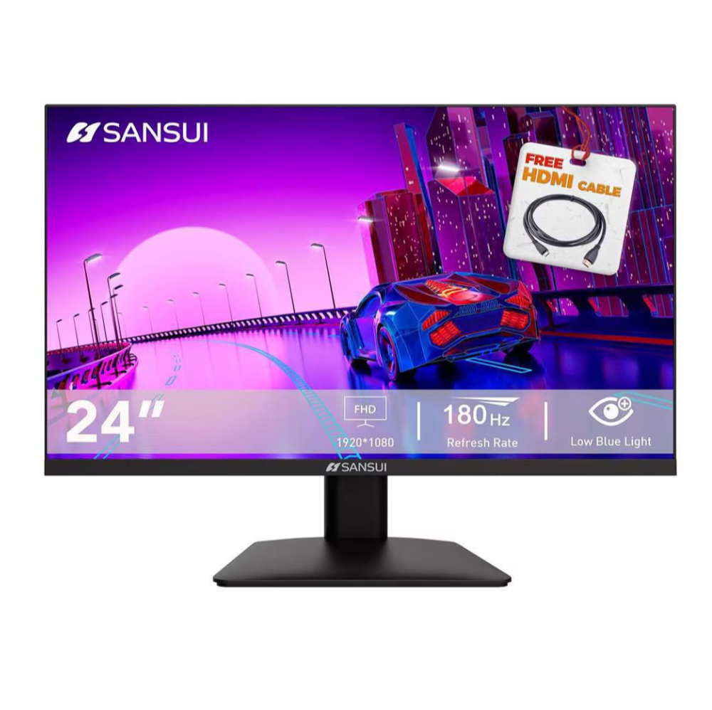 Monitor Gamer Sansui SMX24X5FG de 23.8", Resolución 1920 x 1080 (Full HD 1080p), 7 ms, 165Hz. 