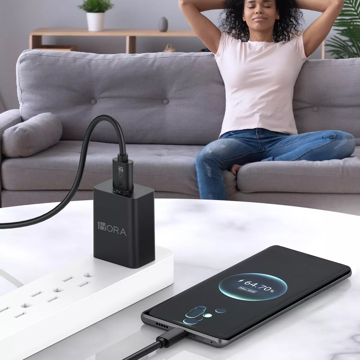 Cargador Usb Tipo C 10w 1hora 1m Cable Usb A Tipo C Negro