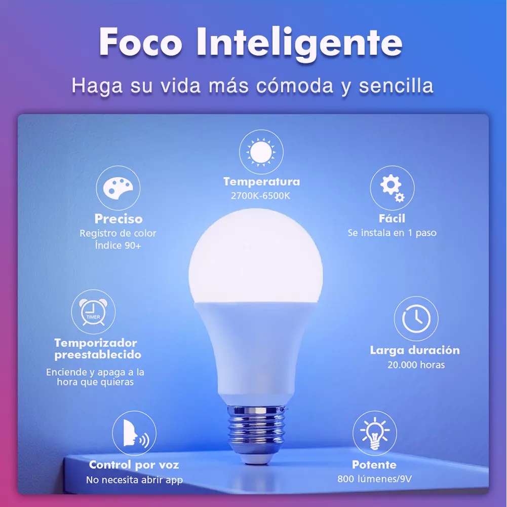 4 Focos Led Wifi Inteligente Rgbcw Alexa Google Siri 9w E27 Control Por Voz Ajustable Luz Multicolor Bombillas Luz Focos Bluetooth Rgb 127v