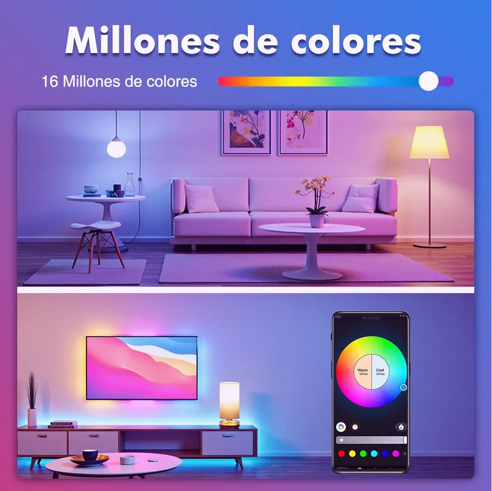 4 Focos Led Wifi Inteligente Rgbcw Alexa Google Siri 9w E27 Control Por Voz Ajustable Luz Multicolor Bombillas Luz Focos Bluetooth Rgb 127v