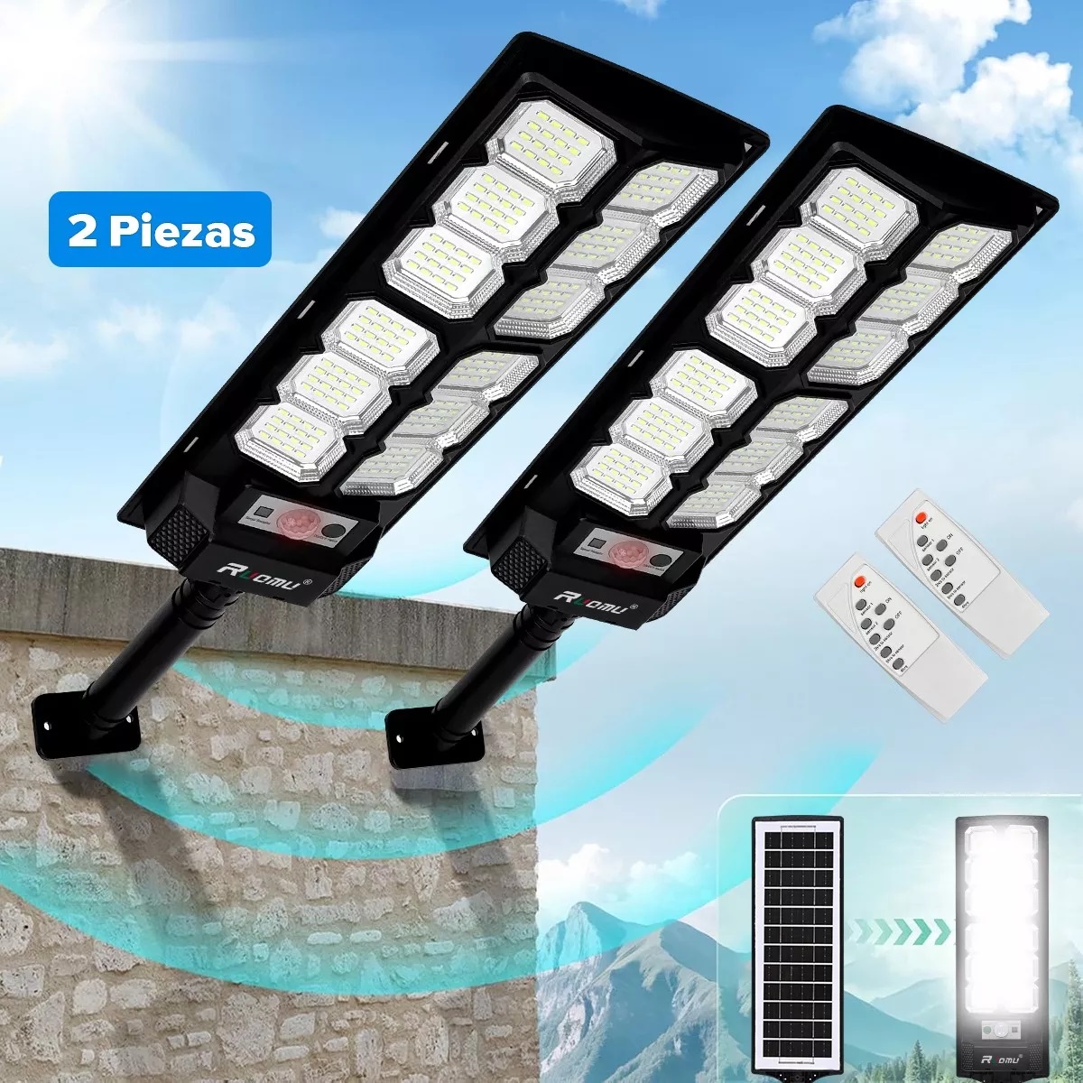 Lámparas Luz Solar Exterior Jardín Luminaria Led Solar 2pack