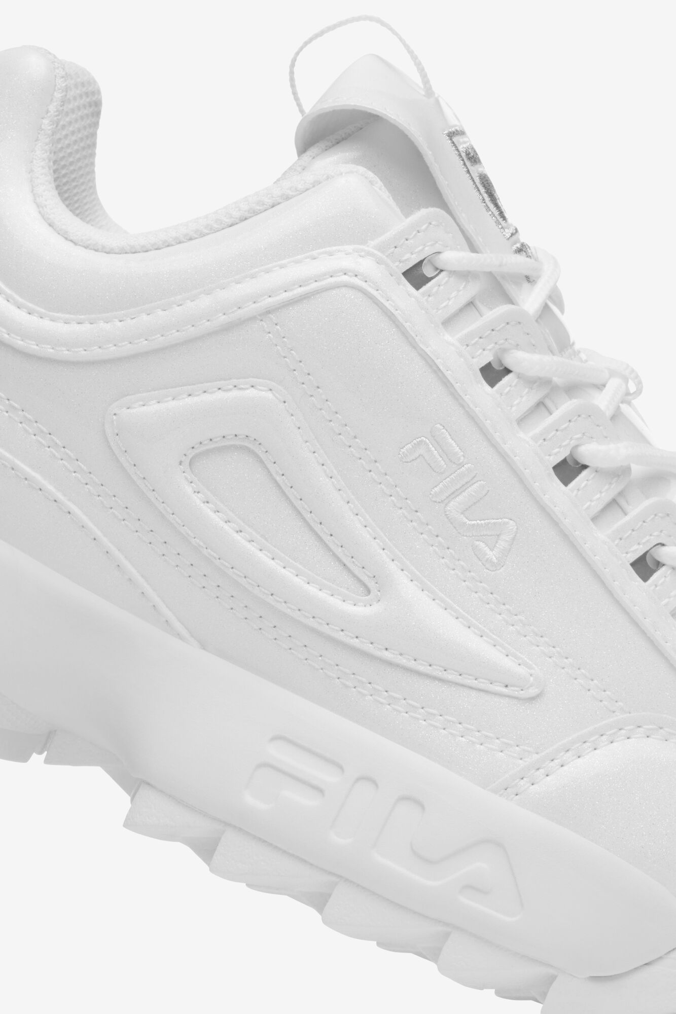 Tenis Fila Disruptor Shine Glitter Blanco de Dama Original