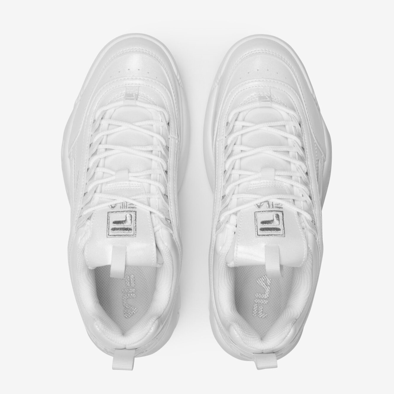 Tenis Fila Disruptor Shine Glitter Blanco de Dama Original