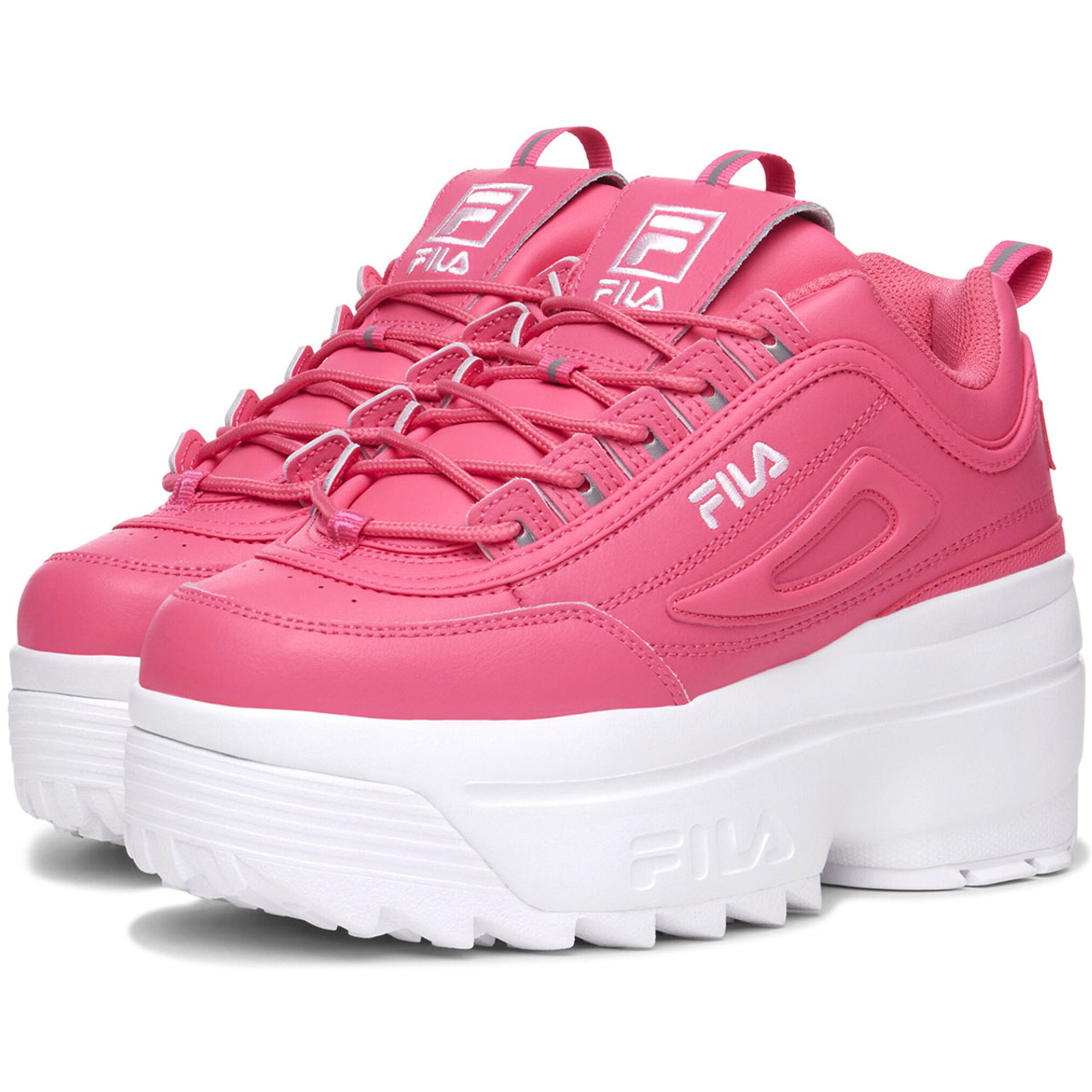 Tenis Fila Disruptor Wedge Plataforma Fucsia de Dama Original